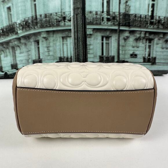 Coach CY744 Mini Rowan Crossbody Bag In Blocked Signature Leather IN CHALK - Picture 5 of 9